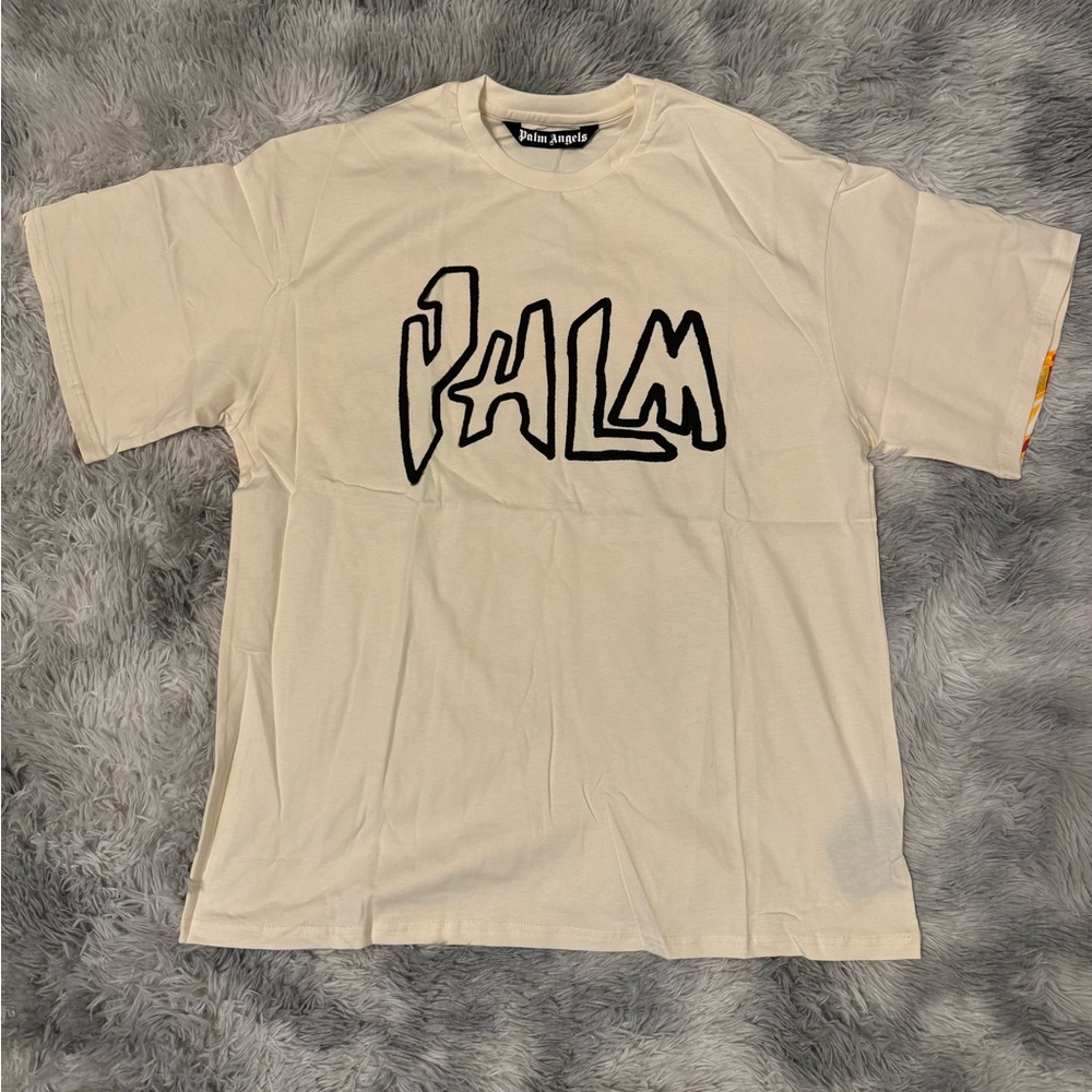 Palm Angels Garment Dye Palm Graffiti Flames T-Shirt Size Medium or Large